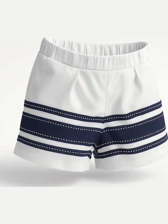 Șort/Salopetă Copii din Material Textil Alb