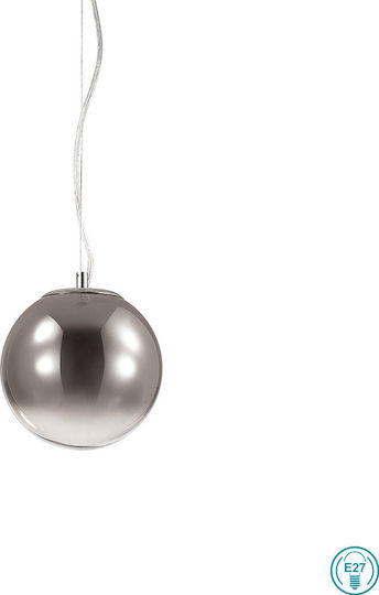 Ideal Lux Mapa Fade SP1 Pendant Light Silver with Socket E27 20x20x115cm