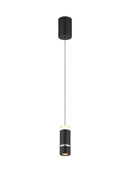 Globo Lighting Ρυθμιζόμενο Κρεμαστό Φωτιστικό Μαύρο LED με Θερμό Λευκό Φως 7.5x7.5x180εκ.