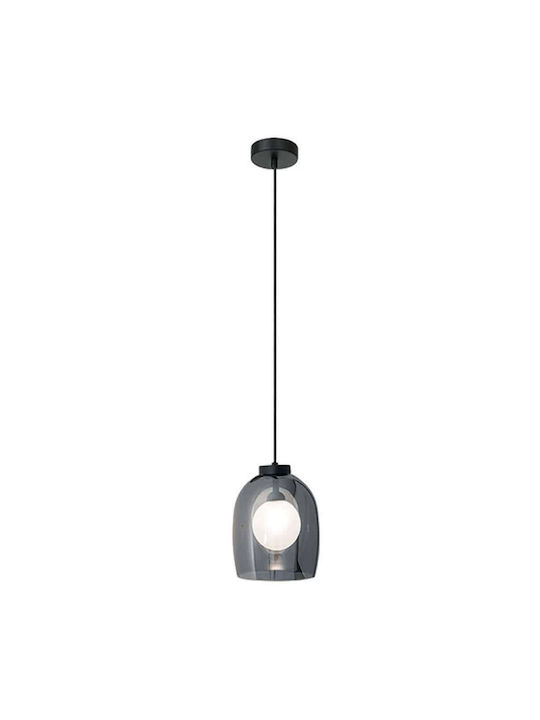 Zambelis Lights Κρεμαστό Φωτιστικό Μαύρο Μπάλα με Ντουί G9 18x23εκ.