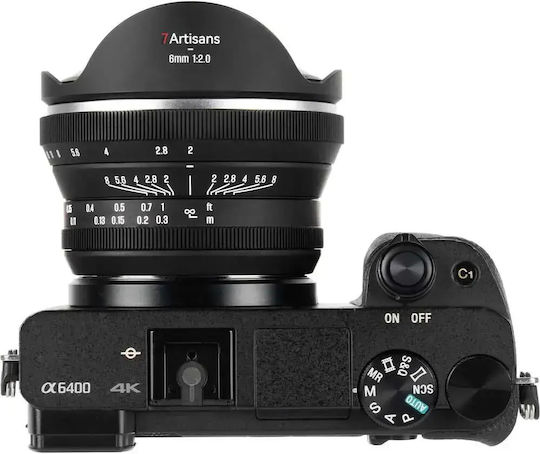 7artisans Crop Camera Lens 6mm f/2 Fisheye for Sony E Mount Black
