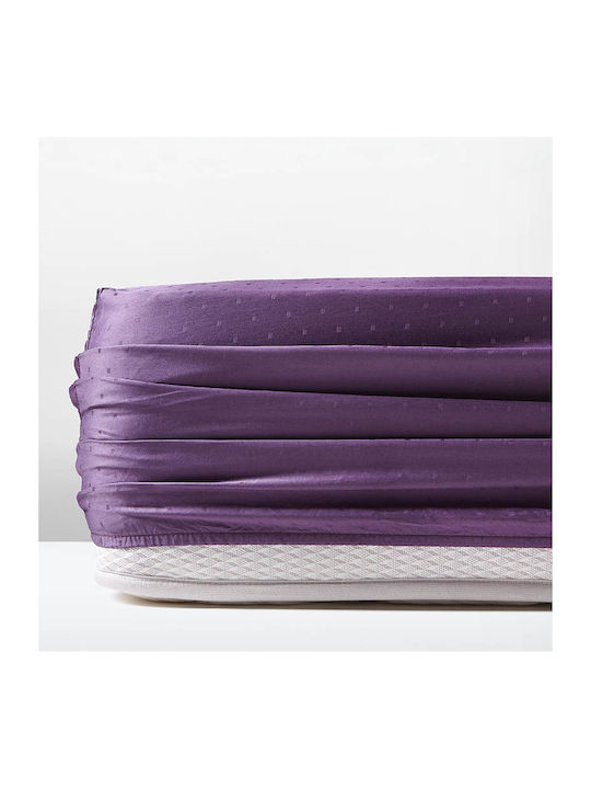 Cannon Cearșaf Single cu Elastic 100x200+40cm. Imperial Dobby Violet