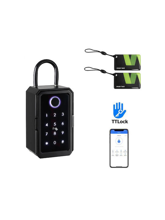 AMA Smart Suport De Chei Cu Combinație Cu Potcoavă Metalic Și RFID Tastatură 7.2x5.2x12.2cm