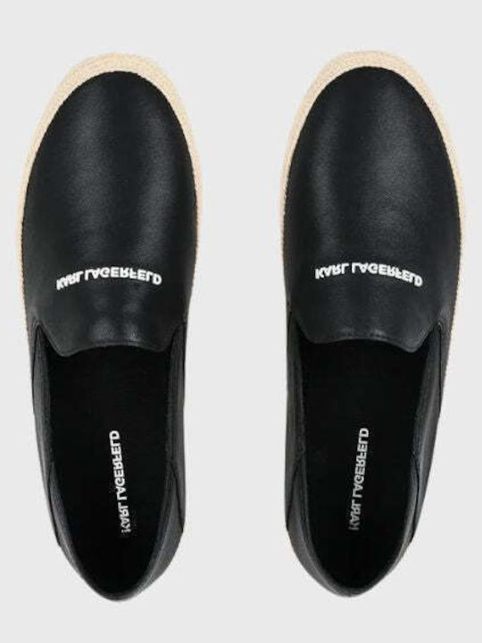Leather Men's Espadrilles in Black Colour
