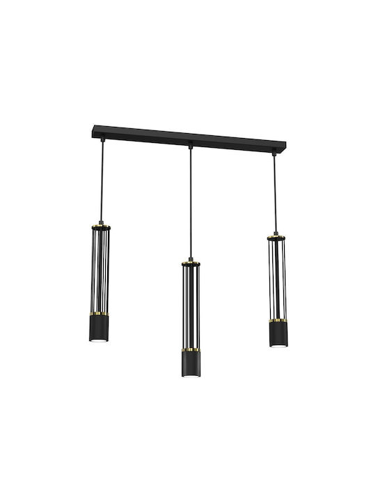 Eko Light Estilo Κρεμαστό Φωτιστικό Μαύρο Ράγα με Ντουί GU10 60εκ.