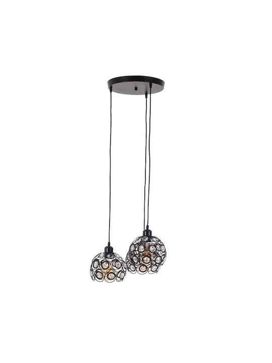 Artekko Pendant Light Black with Socket E27 40x40x80cm