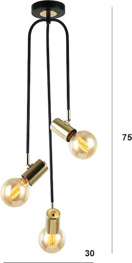 Luma Κρεμαστό Φωτιστικό Μαύρο 30x75εκ. Luma Κρεμαστό Φωτιστικό Μαύρο 30x75εκ.