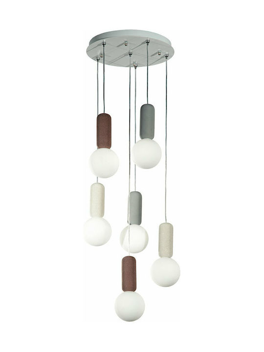 Ondaluce Pendant Light Multicolour for 6 Bulbs G9 35cm