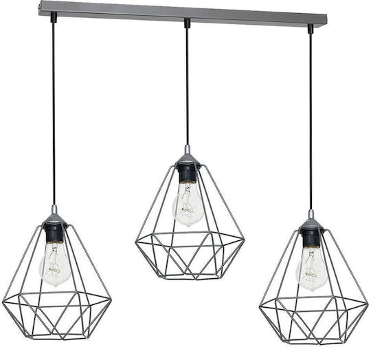 Eko Light Lustră Suspendată Gri 100cm. Eko Light Lustră Suspendată Gri 100cm.