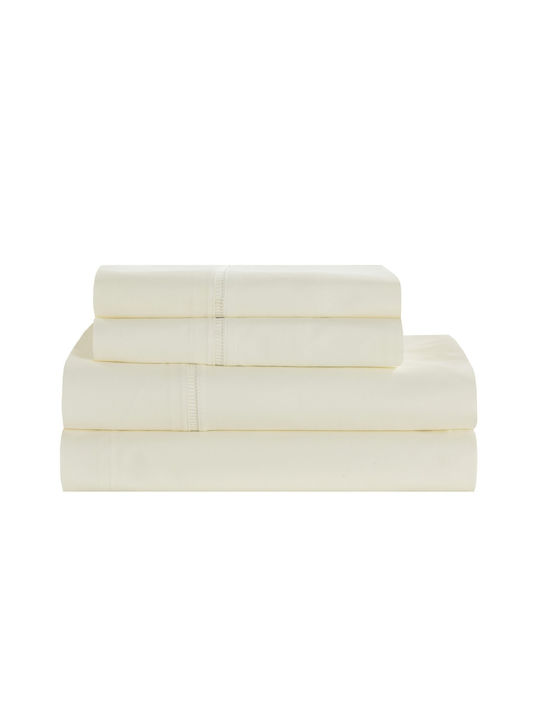 Liolios Home Venice Σετ Σεντόνια Υπέρδιπλα 245x270εκ. Ivory (4τμχ)