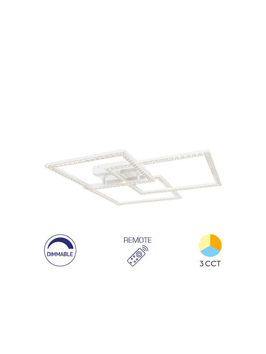 Braytron Pendant Light White with Crystals 75.6x63.7cm