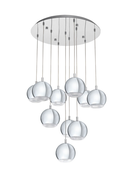 Eglo Conesa Pendant Light Silver for 10 Bulbs GU10 58cm