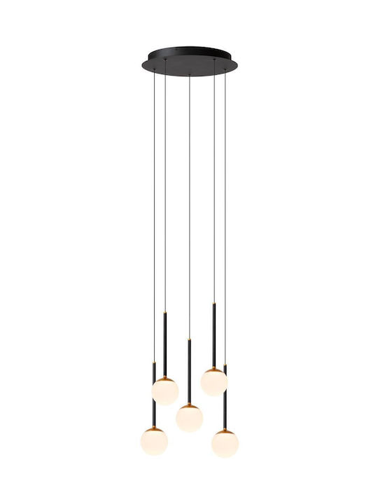 Lucide Lightning Calina Κρεμαστό Φωτιστικό Μαύρο LED με Θερμό Λευκό Φως 42x42εκ.