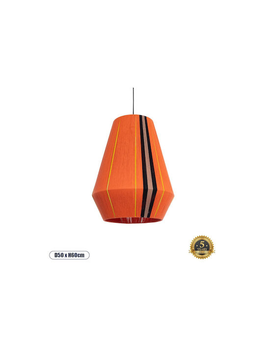 GloboStar Habana Pendant Light Orange Boho Grid with Socket E27 50x52x60cm