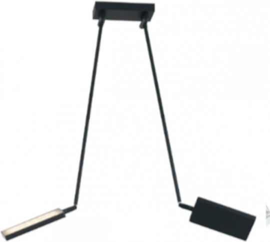 Fan Europe Design Lumini Suspendate Negru LED Cu Lumină Alb Cald 85x15cm