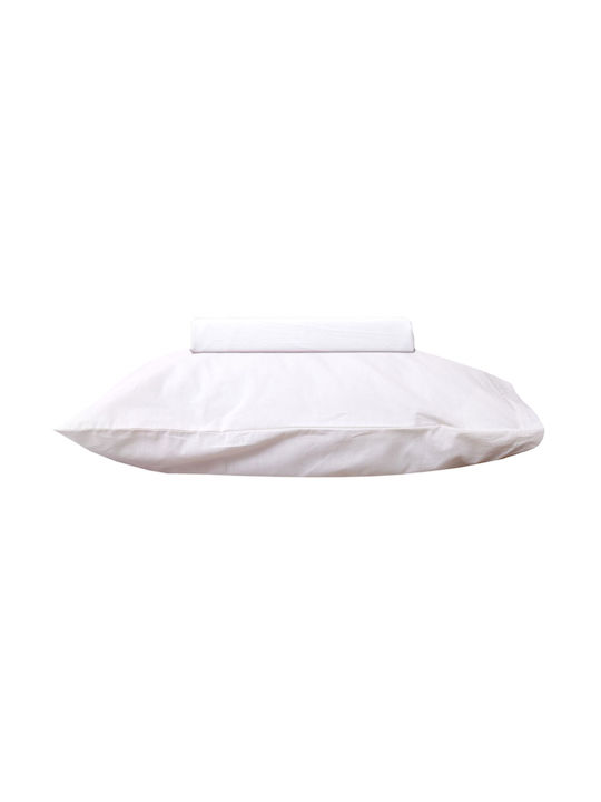 Viopros Set Bed Sheets for Single Bed 160x260cm Ecru 3 Pieces