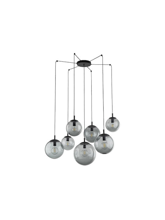 TK Lighting Κρεμαστό Φωτιστικό Γκρι για 7 Λαμπτήρες E27