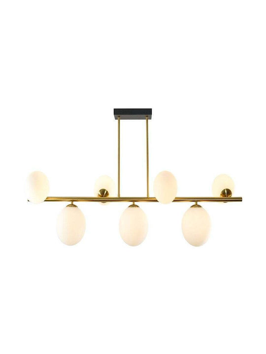 Domoletti Hängelampe Gold Schiene für 7 Lampen G9