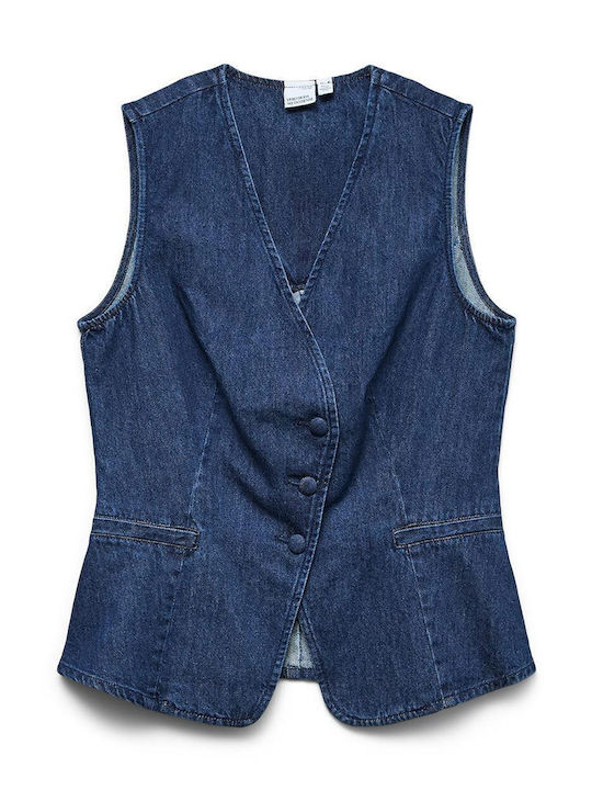 Medium Blue Denim Women's Vest