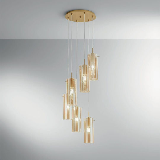 Fan Europe I-Magic-S6 Hängelampe Gold 35x35x150cm Fan Europe I-Magic-S6 Hängelampe Gold 35x35x150cm