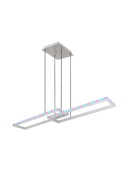Globo Lighting Κρεμαστό Φωτιστικό Ασημί LED με Πολύχρωμο RGB Φωτισμό