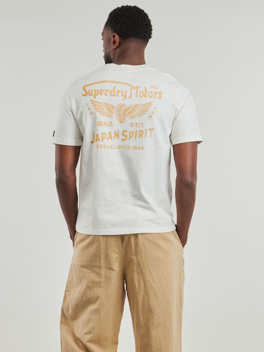 Superdry Heritage Biker Тениска Бял