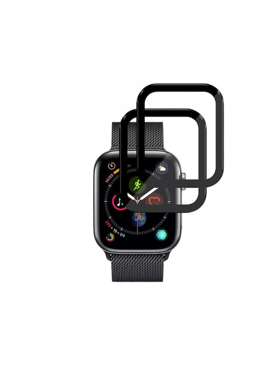Pack 2 Screen Protector Apple Watch 4 5 6 Se Se 2 Se 3 44mm Scratch Protection Set Sticker Nano Flex Black