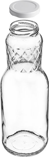 Sticle De Suc Din Sticlă 1l + Capace Roșii Fi53 3 Bucăți