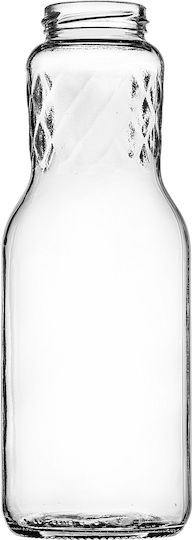Glass Juice Bottles 1l + White Caps Fi53 3 Pcs