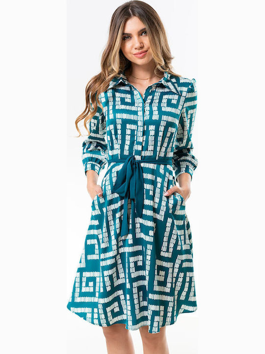 Esmeralda Rochie Mini De Seară Din Satin Turcoaz