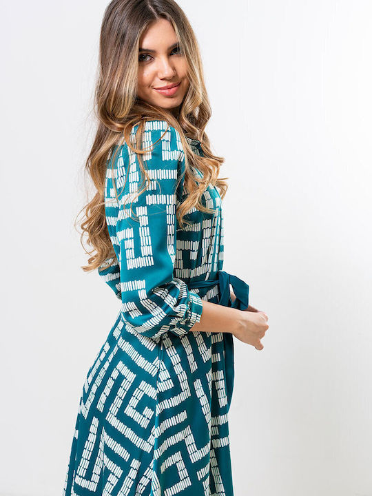 Esmeralda Rochie Mini De Seară Din Satin Turcoaz