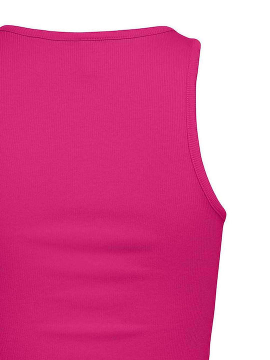 Women's Summer Blouse Cotton Sleeveless Fuchsia