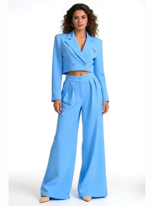 Damenhose Hellblau Caprihose