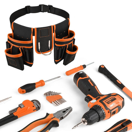 Werkzeugtasche Gürtel Zola Mit 22 Taschen 1 Hammerhalter Verstellbar 67-136 Cm Textilmaterial