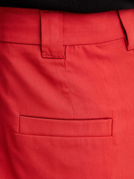 Women's Fabric Trousers Red