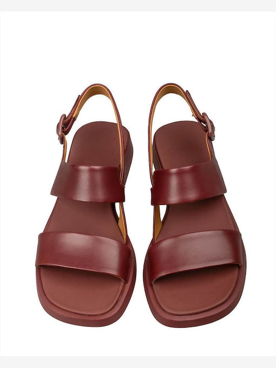Dana Damen Flache Sandalen Burgundisch