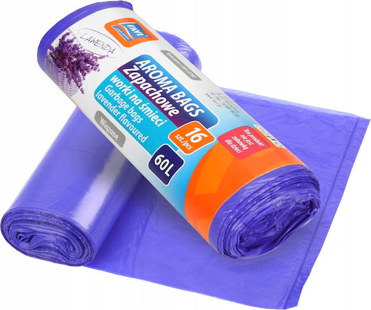 RAVI Sacuri De Gunoi Parfumate Capacitate 60lt 16 Bucăți Violet