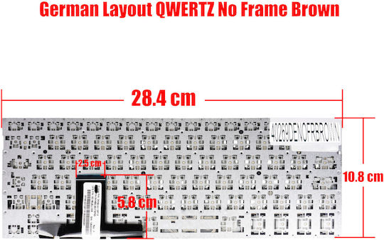 German Laptop Keyboard Asus Transformer Book Tx300 Tx300ca 0kn0-ny1uk13 0knb0-3627uk00 9z.n8jbu.00u Msk-uq00u De Without Frame Brown Code 40269denofrbrown