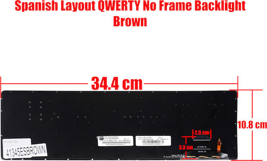 Spanish Laptop Keyboard Asus Zenbook Ux51vz Ux51vz-1a Ux51vz-db115h 9z.n8bbu.h0u 9z.n8bbu.h0s 90r-nwo1k1r80y 90r-nwo1k2b80y Es Without Frame Brown Code 41345esbrown