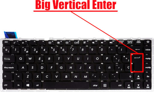 Spanish Laptop Keyboard Asus Vivobook Max X441 X441s X441sa X441sc X442uq 90nb0c92-r31us1 90nb0c94-r31us1 90nb0c95-r31us1 ES No Frame Black Code 41348esnofr