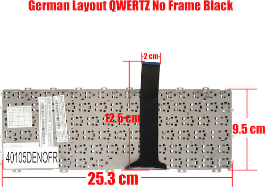 German Laptop Keyboard Asus Eee Pc 1015 1016 1011 1011cx 1011px 1025 1025c 1015p 1015pe 1015b X101h X101ch V103662gk1 0kna-292nd01 De Without Frame Black Κωδ.40105denofr