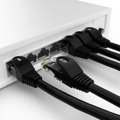 Powertech U/UTP Kat.6 Ethernet Netzwerkkabel 0,5m Schwarzes
