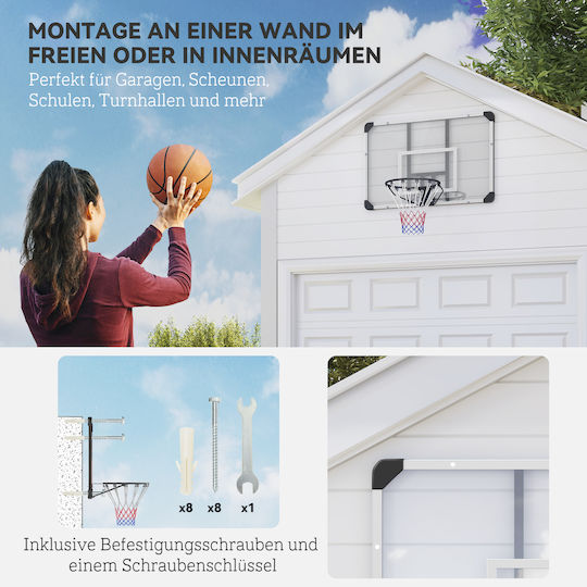 Sportnow Coș de Baschet cu Panou 113 x 73 cm și Plasă de Baschet