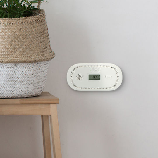 Alecto Carbon Monoxide Detector Lcd Screen 85 Db Powerful Alarm White