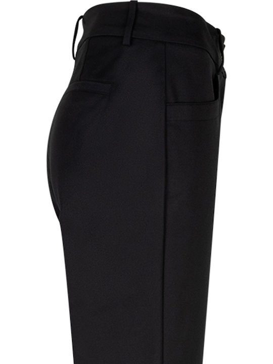 Women's Fabric Trousers in Regular Fit Black