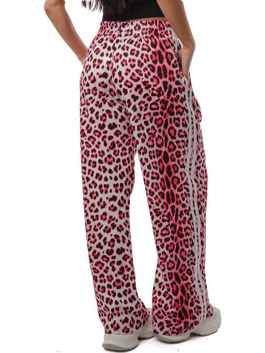 Fuchsia Wide Pantaloons Animal Print Stripes