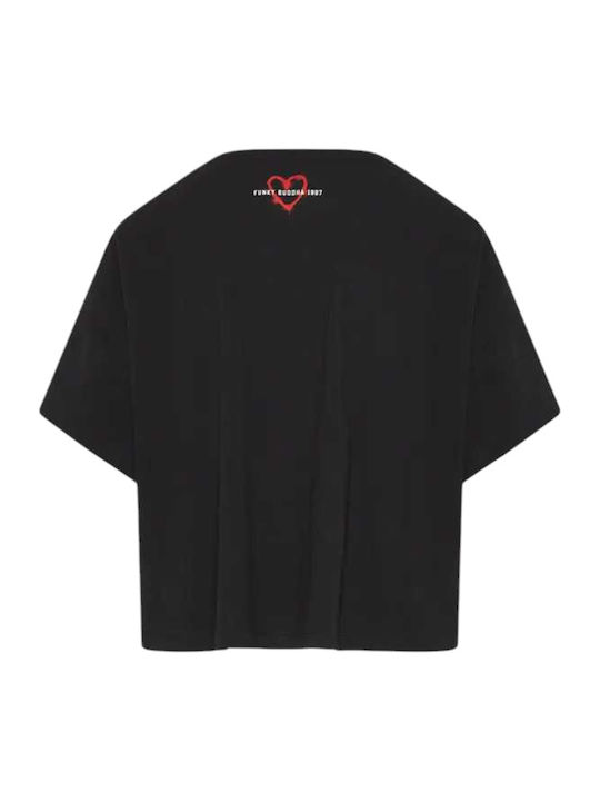 Γυναικείο Crop T-shirt Μαύρο