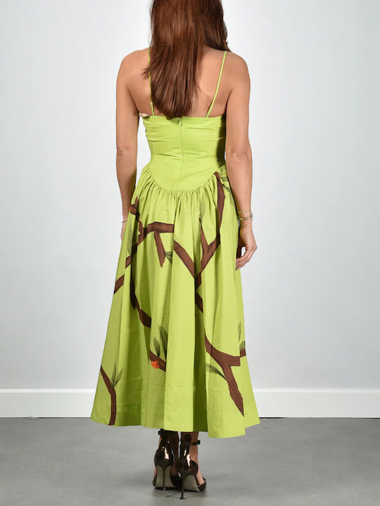 Summer Maxi Dress for Wedding and Christening Green