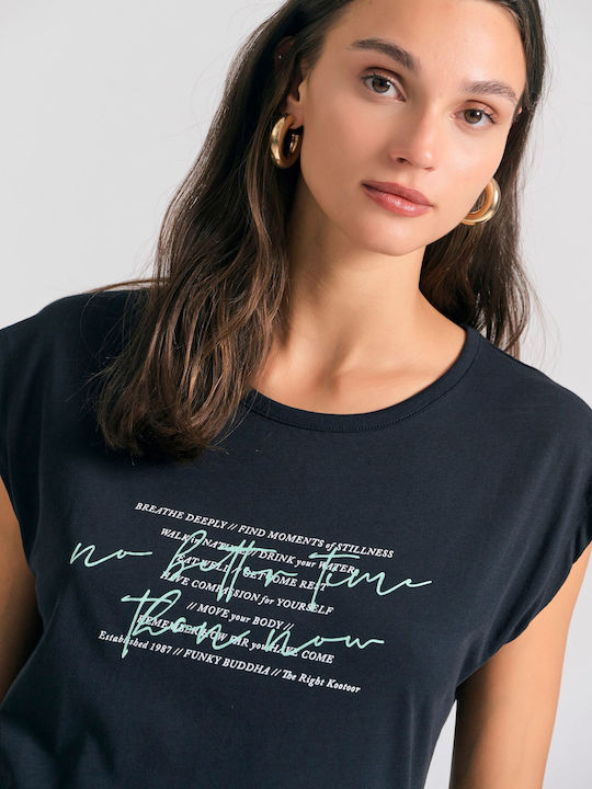 Damen Sommer Baumwoll-Ärmellose Schwarze Bluse FBL011-182-04-Schwarz