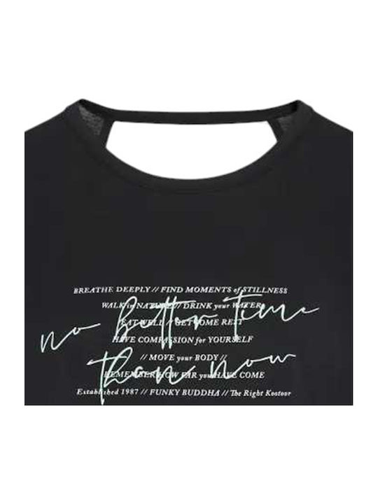 Damen Sommer Baumwoll-Ärmellose Schwarze Bluse FBL011-182-04-Schwarz